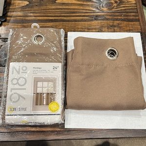 Montego Mocha Grommet Valance and Tier Panel Set from No 918 Slide and Style 56"